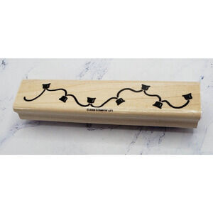 Stampin Up String of Lights Border Wood Mounted Rubber Stamp